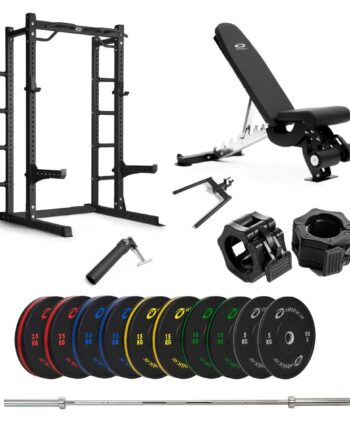 Half Rack Med Farvede Bumper Og Bænk   170 Kg