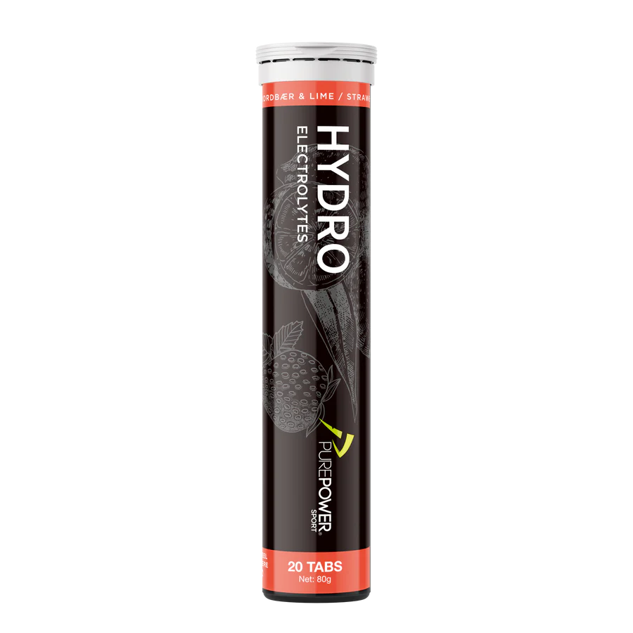 Purepower Hydrotabs Elektrolytter Jordbær Lime Smag Rør Med 20 Tabletter