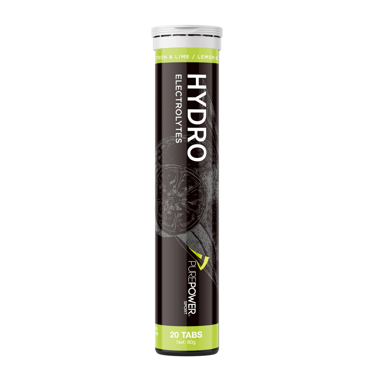 Purepower Hydrotabs Elektrolytter Lemon Limesmag Rør Med 20 Tabletter