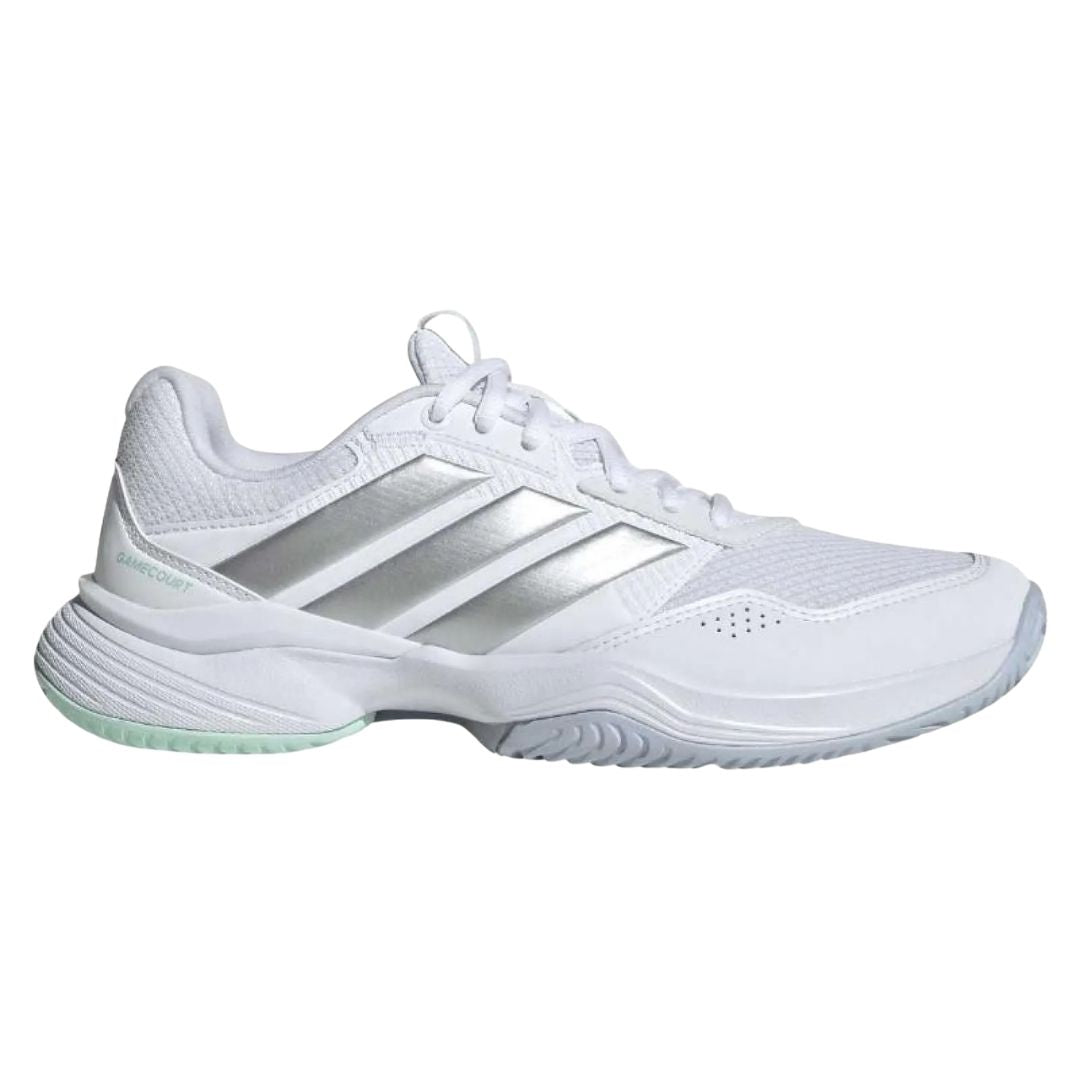 Adidas Gamecourt   Women  Cloud White Silver Metallic Ice Blue  37