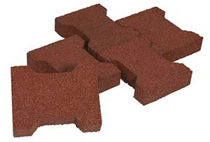 Ergofloor Ergopave -link Equine Gummifliser Rød