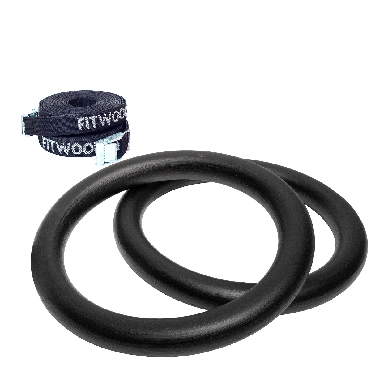 Fitwood Ulpu Gymnastikringe 28mm Sort Overflade Sort Strop