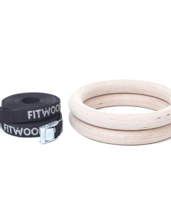 Fitwood Ulpu Gymnastikringe 28mm Træ-overflade   Sort Strop