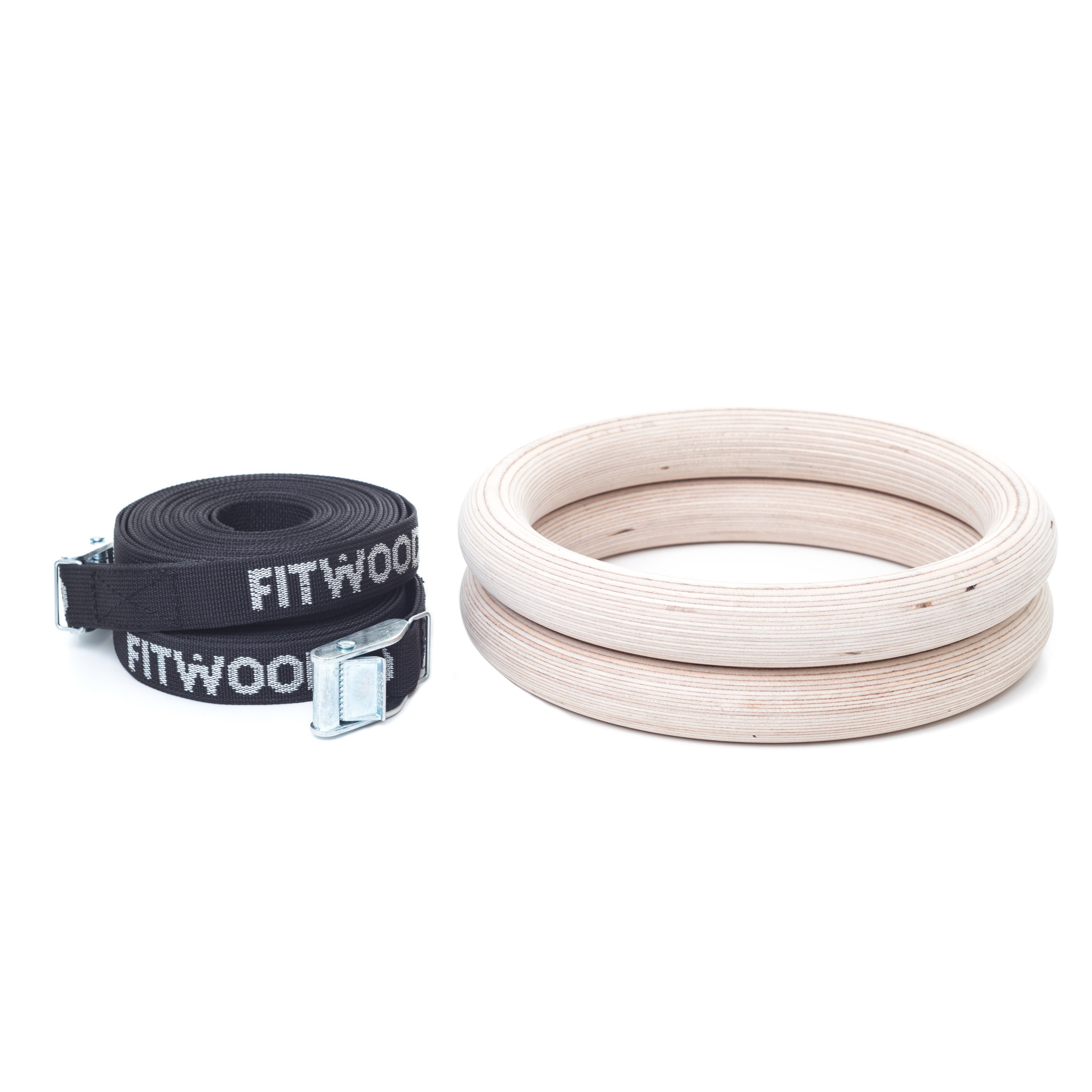 Fitwood Ulpu Gymnastikringe 28mm Træ-overflade Sort Strop