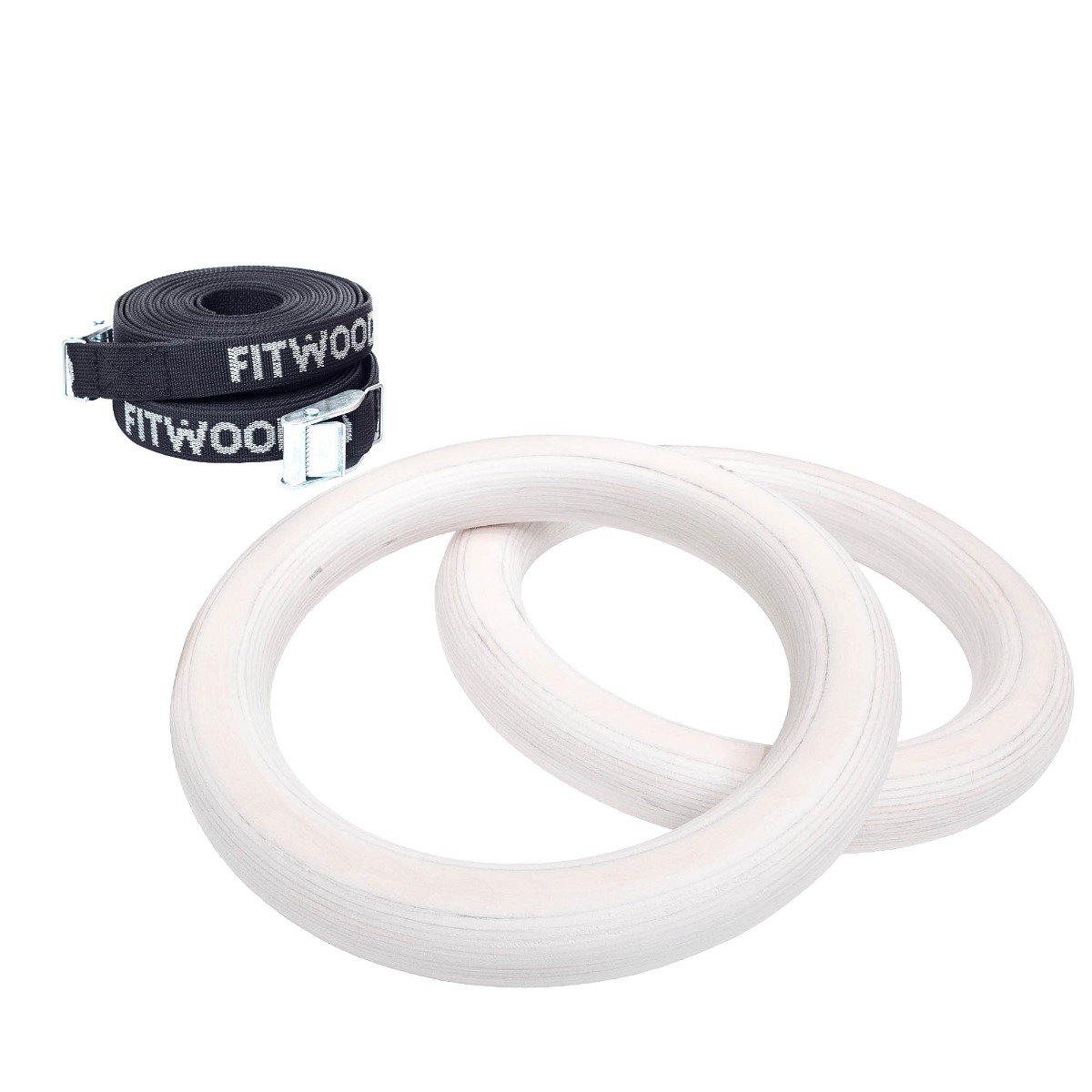 Fitwood Ulpu Mini Gymnastikringe 25mm Glazing Overflade Sort Strop