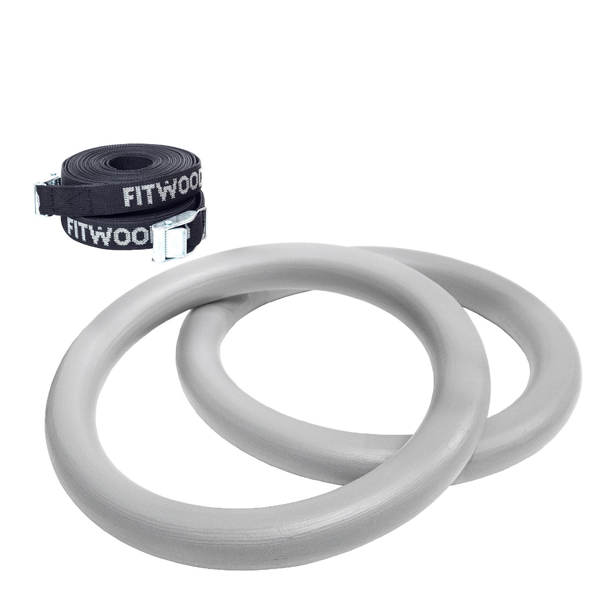 Fitwood Ulpu Mini Gymnastikringe 28mm Grå Overflade Sort Strop
