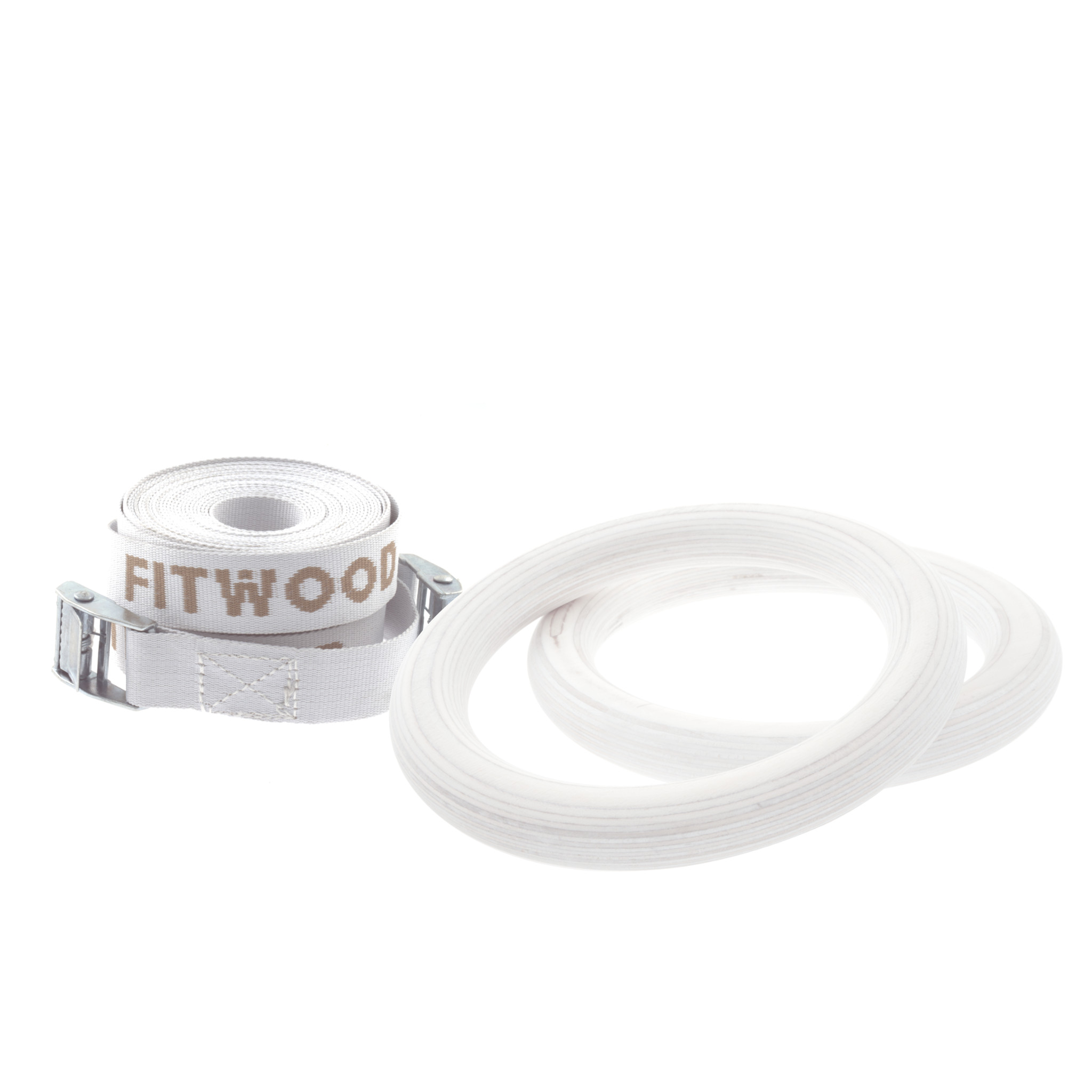 Fitwood Ulpu Mini Gymnastikringe 28mm Hvid Overflade Hvid Strop