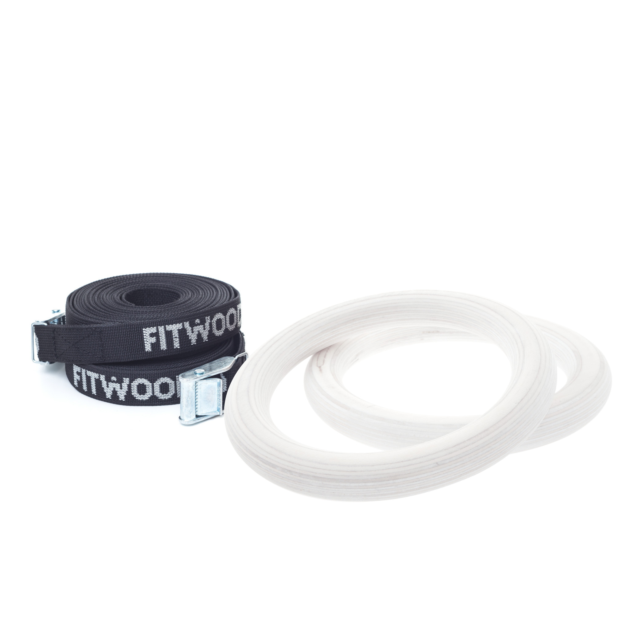 Fitwood Ulpu Mini Gymnastikringe 28mm Hvid Overflade Sort Strop