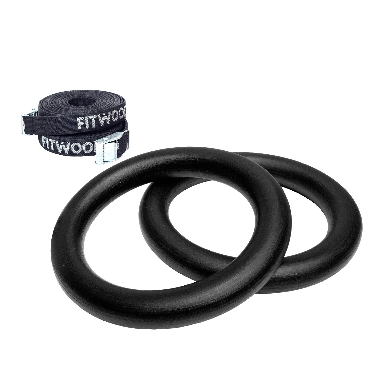 Fitwood Ulpu Mini Gymnastikringe 28mm Sort Overflade Sort Strop