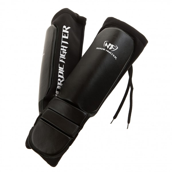 Nordic Fighter Grappling Shin Guards Instep Benskinne ægte Læder Large