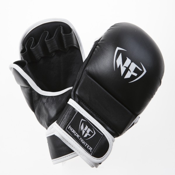 Nordic Fighter Mma Handsker Shooto Gloves Pro Black ægte Læder -large