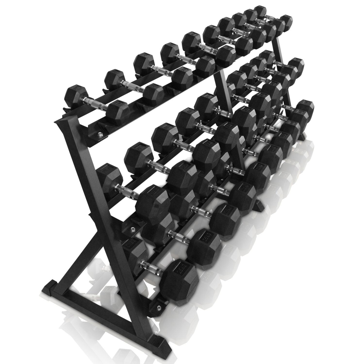 Odin 545kg Hex Set Pakketilbud 15 Sæt Håndvægte Rack