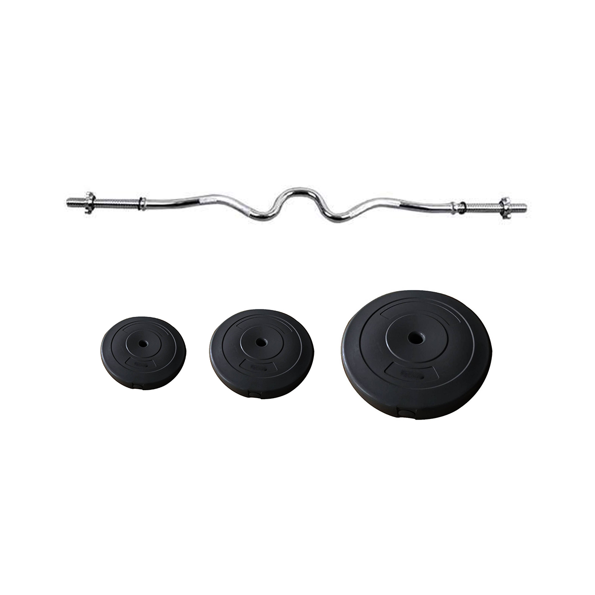 Odin Super Curl Vægtstang 120 Cm 30mm Inkl Vægtskiver 24 5kg