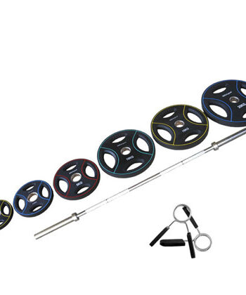 Peak Fitness 125 Kg  50 Mm Pu Vægtsæt  300 Kg  220 Cm  50 Mm Stang