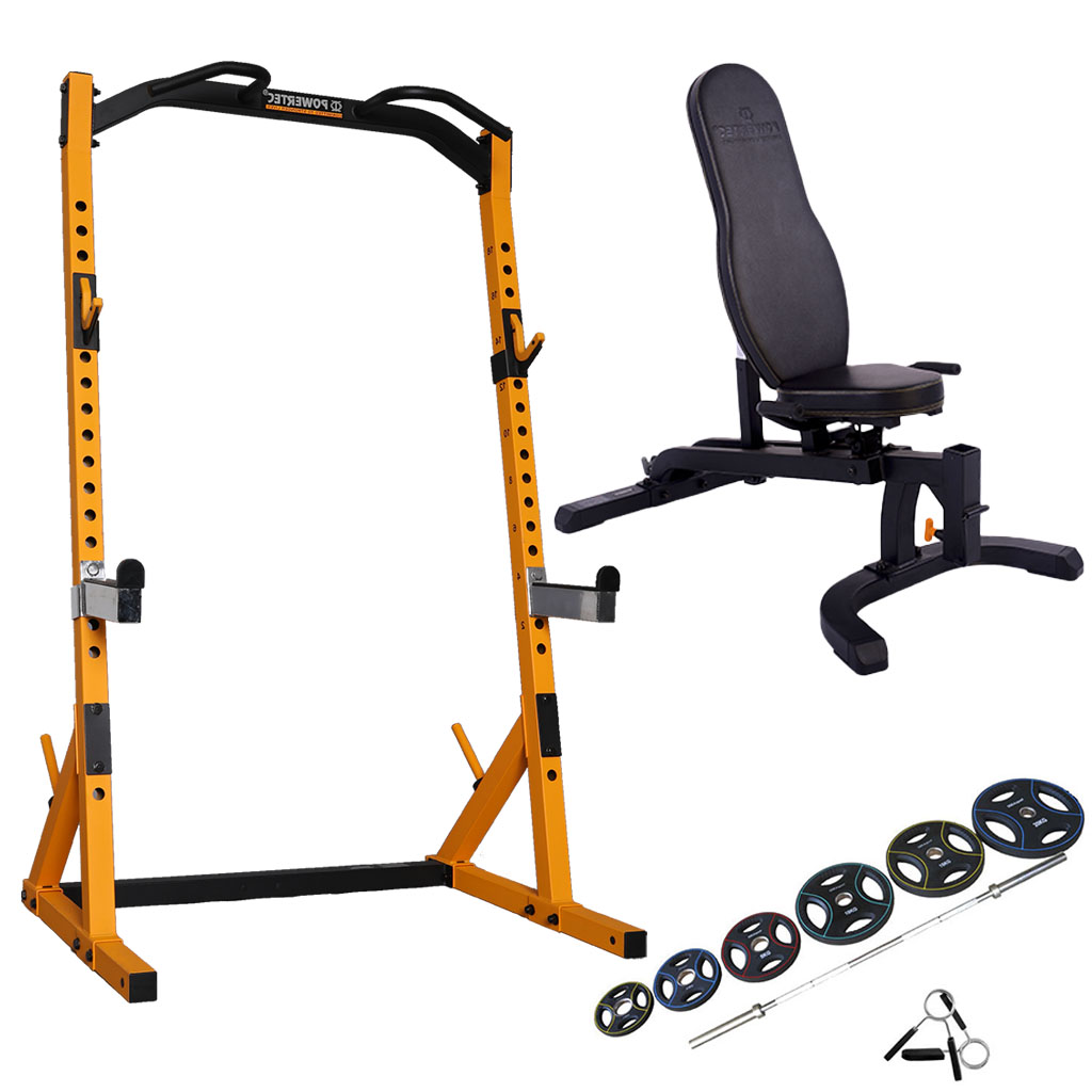 Powertec Half Rack Træningssæt 95 Kg 50 Mm Pu Vægtsæt Yellow