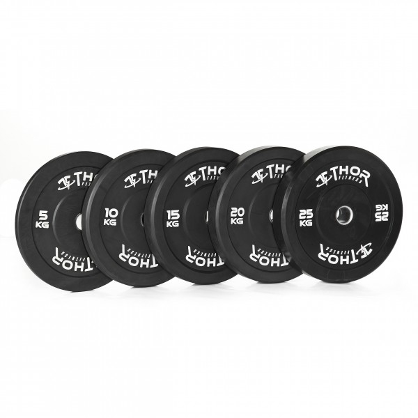 Thor Fitness Sorte Bumper Vægtskiver 25kg 50mm Stk