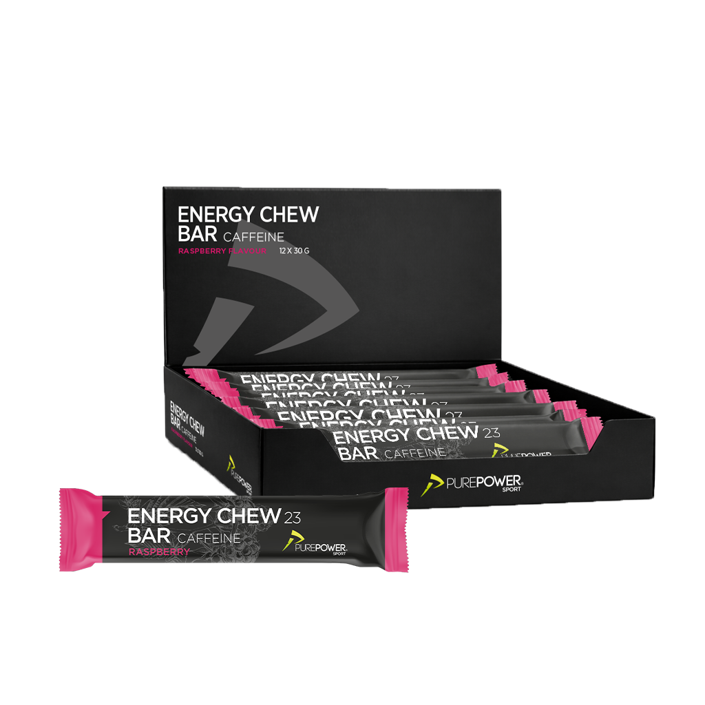 Energy Chew Bar Koffein Hindbær 12 30