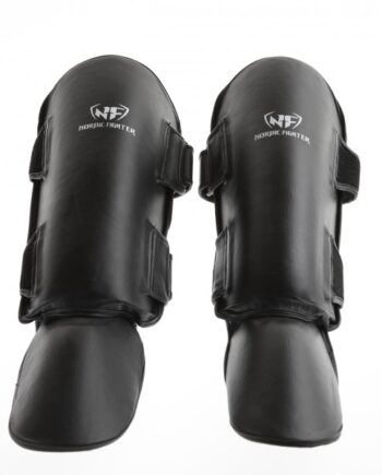 Nordic Fighter Shin Guards Instep Type   Benskinne Læder Sort  -large